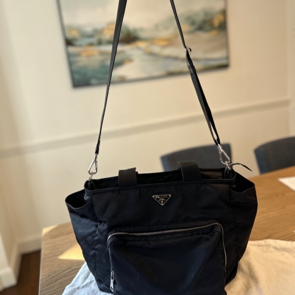 Prada Navy diaper bag - used